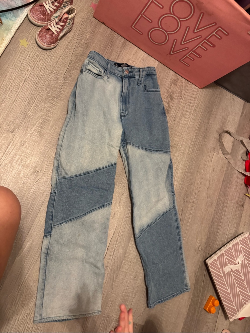 Hollister Two-Tone High-Rise Patchwork Jeans